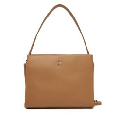 Torebka Tommy Hilfiger. Brązowe torebki klasyczne damskie Tommy Hilfiger, bez wzorów, bez dodatków. Za 399.99 zł.