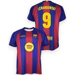 Replika koszulki domowej FC Barcelona 25-26 Premium - Lewandowski 9. Niebieskie t-shirty damskie FC Barcelona, l, bez wzorów, z materiału, bez kołnierzyka. Za 274.94 zł.