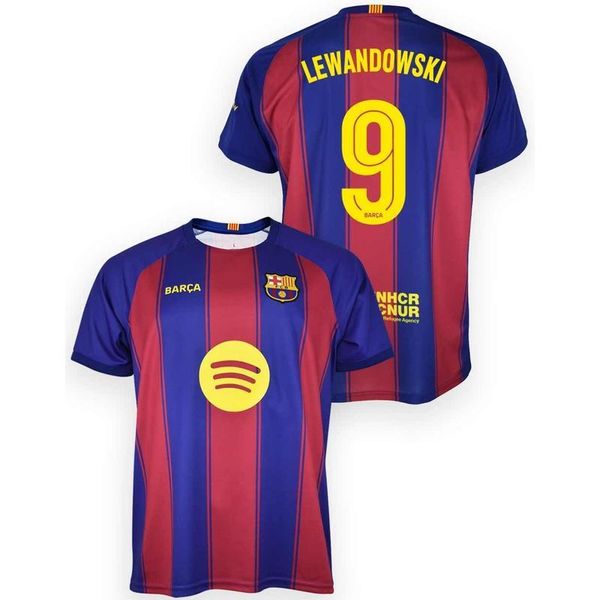 Replika koszulki domowej FC Barcelona 25-26 Premium - Lewandowski 9. Niebieskie t-shirty damskie FC Barcelona, l, bez wzorów, z materiału, bez kołnierzyka. Za 274.94 zł.