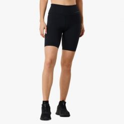 Krótkie legginsy treningowe damskie Swedemount Core High Waist szybkoschnące. Czarne legginsy damskie SWEDEMOUNT, bez wzorów, z tkaniny. W wyprzedaży za 95.00 zł.