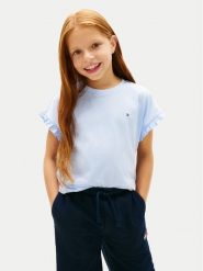 Tommy Hilfiger T-Shirt Essential KG0KG08970 Niebieski jasny Relaxed Fit. Niebieskie koszulki dziewczęce Tommy Hilfiger, bez wzorów, z bawełny, bez ramiączek. Za 89.99 zł.