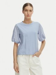 Vero Moda Bluzka Janni 10340706 Błękitny Regular Fit. Niebieskie bluzki damskie Vero Moda, l, bez wzorów, z bawełny, bez ramiączek. Za 99.99 zł.