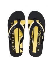 Tommy Hilfiger Japonki Patch Hilfiger Beach Sandal FM0FM05903 Czarny. Czarne klapki i japonki męskie Tommy Hilfiger, z materiału. Za 169.99 zł.