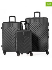 Travel World Walizki (3 szt.) w kolorze czarnym rozmiar: onesize. Czarne walizki Travel World, bez wzorów, z materiału. Za 527.10 zł.
