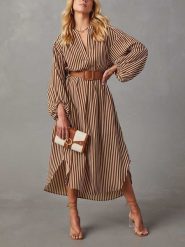 LA Angels Sukienka w kolorze jasnobrązowym rozmiar: M. Brązowe sukienki damskie LA Angels, m, bez wzorów, z tkaniny, bez kołnierzyka, bez ramiączek, midi. Za 205.93 zł.