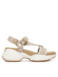MICHAEL Michael Kors Sandały Bowie Sandal 43S6BWFA1B Kremowy. Białe sandały damskie MICHAEL Michael Kors, bez wzorów, ze skóry, bez obcasa, na płaskiej podeszwie. Za 739.99 zł.