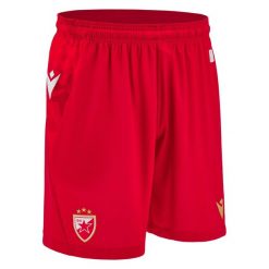 Krótki pobyt Gwiazdy Czerwonej Belgrad 2024/25. Czerwone szorty męskie Macron, bez wzorów. Za 192.00 zł.