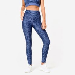 Legginsy fitness damskie Domyos. Brązowe legginsy damskie DOMYOS, l, bez wzorów, z elastanu. Za 69.99 zł.
