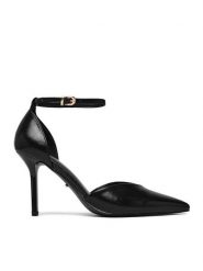 DeeZee Szpilki CEO-CD25-355-1 Czarny. Czarne szpilki DeeZee, bez wzorów, ze skóry, bez obcasa. Za 149.99 zł.