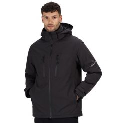 Ocieplana Kurtka Męska. Czarne kurtki męskie Regatta, m, bez wzorów, z materiału, z kapturem. Za 411.99 zł.