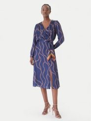 Rinascimento Sukienka koktajlowa CFC0128008003 Granatowy Regular Fit. Niebieskie sukienki damskie RINASCIMENTO, xs, bez wzorów, z syntetyku, wizytowe, bez kołnierzyka, bez ramiączek. Za 699.99 zł.