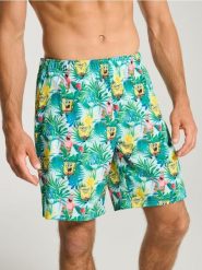 Szorty SpongeBob - wielobarwny. Szorty męskie Sinsay, bez kołnierzyka. W wyprzedaży za 29.99 zł.