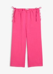 Spodnie culotte z mieszanki wiskozy. Czerwone spodnie materiałowe damskie bonprix, bez wzorów, z wiskozy. Za 142.99 zł.
