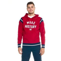 Męska bluza Leone z kapturem Retro. Brązowe bluzy sportowe męskie LEONE 1947 APPAREL, bez wzorów, z tkaniny, retro, bez kołnierzyka, bez ramiączek. W wyprzedaży za 195.65 zł.