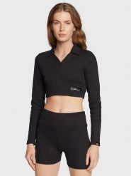 KOSZULKA DAMSKA ELLESSE Z DŁUGIM RĘKAWEM BLUZKA TOP CROP LONG. Czarne bluzki sportowe damskie Ellesse, uniwersalny, bez wzorów, z bawełny, bez ramiączek. Za 116.99 zł.