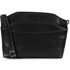 Torebka skórzana damska listonoszka DAN-A T11 czarna. Czarne shopper bag damskie DAN-A, bez wzorów, ze skóry, małe, bez dodatków. Za 229.99 zł.
