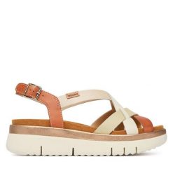 Sandały Pikolinos. Brązowe sandały damskie Pikolinos, bez wzorów, bez obcasa, na płaskiej podeszwie. Za 559.99 zł.