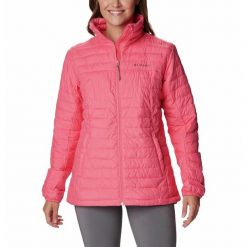 Kurtka Turystyczna Puchowa Damska Columbia Silver Falls Full Zip Jacket. Czerwone kurtki damskie Columbia, s, bez wzorów, z puchu, bez kaptura. Za 386.99 zł.