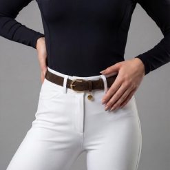 Zamszowy pasek jeździecki GALOP WEAR premium quality 85 cm. Brązowe paski męskie GALOP WEAR, bez wzorów, ze skóry, eleganckie. Za 219.00 zł.
