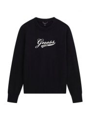 Guess Sweter L6YR10 Z0888 Czarny Regular Fit. Czarne swetry chłopięce Guess, z aplikacjami, z bawełny, bez kołnierzyka. Za 194.99 zł.