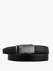 Czarny pasek ze skóry licowej. Czarne paski męskie Ryłko, bez wzorów, z denimu, klasyczne. Za 129.99 zł.