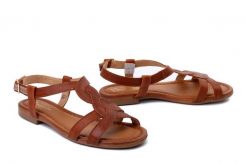 MACIEJKA 06568-29/00-5 rudy, sandały damskie. Brązowe sandały damskie Maciejka, bez wzorów, ze skóry, bez obcasa. Za 249.90 zł.