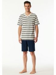Schiesser Piżama w kolorze granatowo-kremowym rozmiar: 52. Brązowe piżamy męskie Schiesser, bez wzorów, z bawełny, bez ramiączek. Za 130.99 zł.