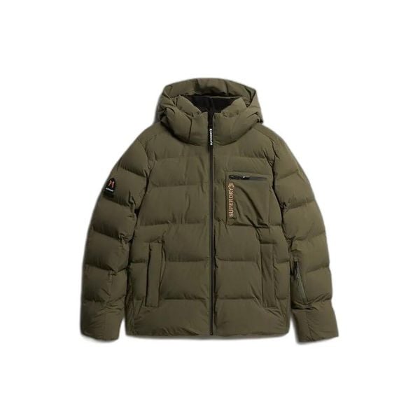 Kurtka z kapturem Superdry. Zielone kurtki męskie Superdry., m, bez wzorów, z puchu, z kapturem, narciarskie. Za 1,535.55 zł.