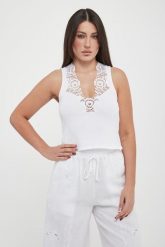 Top damski prążkowany TWINSET. Topy damskie Twinset Milano, l, bez wzorów, prążkowane, bez kołnierzyka. Za 449.00 zł.