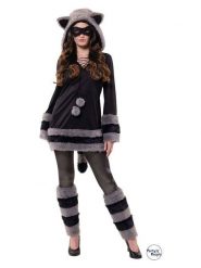 Party x People 2-częściowy kostium "Raccoon" w kolorze czarno-szarym rozmiar: 44. Czarne stroje jednoczęściowe damskie Party x People, z aplikacjami. Za 104.99 zł.