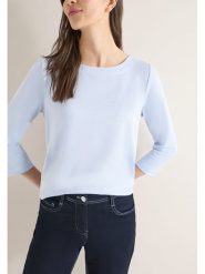 Cecil Koszulka w kolorze błękitno-białym rozmiar: M. Niebieskie bluzki damskie Cecil, m, bez wzorów, bez kołnierzyka, bez ramiączek. Za 97.05 zł.