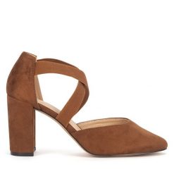 Czółenka Clara Barson. Brązowe czółenka damskie Clara Barson, bez wzorów, bez obcasa. Za 119.99 zł.