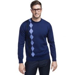 Sweter PIETRO SWG000072. Niebieskie swetry męskie Giacomo Conti, m, bez wzorów, z wełny, bez kołnierzyka. Za 259.00 zł.