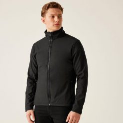 Kurtka turystyczna Regatta Dendrick. Czarne kurtki męskie Regatta, xl, bez wzorów, z softshellu, eleganckie, bez kaptura. W wyprzedaży za 129.99 zł.