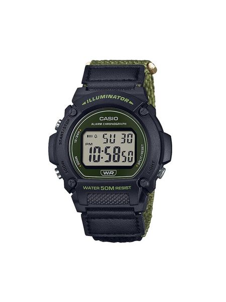 Casio Zegarek W-219HB-3AVEF Czarny. Czarne, cyfrowe zegarki męskie Casio. Za 169.99 zł.
