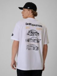 4F T-shirt loose z nadrukiem uniseks 4F x Drift Masters - biały M. Białe t-shirty męskie 4f, m, bez wzorów, z bawełny, bez kołnierzyka. Za 119.99 zł.