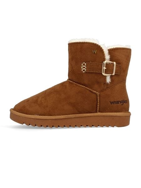 Wrangler Botki zimowe "Elsa" w kolorze jasnobrązowym rozmiar: 39. Brązowe botki damskie Wrangler, na zimę, bez obcasa, bez zapięcia. Za 214.19 zł.
