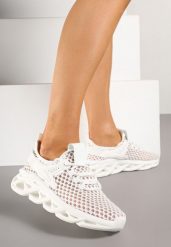 Białe Buty Sportowe Sneakersy na Platformie Ozdobionej Tłoczeniem Teliriella. Białe buty sportowe na co dzień damskie Renee, bez wzorów, z jeansu. Za 69.99 zł.