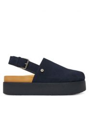 G-Star Raw Sandały FAIZA-118914 Granatowy. Niebieskie sandały damskie G-Star Raw, bez wzorów, ze skóry, bez obcasa, na koturnie. Za 279.99 zł.