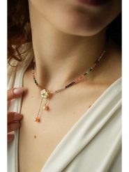 Pierres delicates Pozłacany naszyjnik z turmalinem - dł. 50 cm rozmiar: onesize. Czerwone naszyjniki damskie Pierres delicates, pozłacane. Za 108.74 zł.