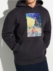 Bluza hoodie z nadrukiem świątecznym - szary. Szare bluzy bez kaptura męskie Sinsay, l. Za 59.99 zł.