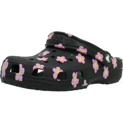 Sandały CROCS CLASSIC FLOWER CLOG Czarny. Czarne sandały damskie Crocs, bez wzorów, z materiału, bez obcasa. Za 207.99 zł.