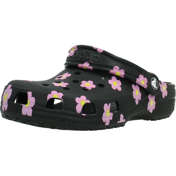 Sandały CROCS CLASSIC FLOWER CLOG Czarny. Czarne sandały damskie Crocs, bez wzorów, z materiału, bez obcasa. Za 206.99 zł.