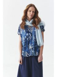 TATUUM Bluzka "Kimi" w kolorze niebieskim rozmiar: 42. Niebieskie bluzki damskie Tatuum, bez wzorów, z wiskozy, bez kołnierzyka, bez ramiączek. Za 105.38 zł.
