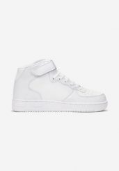 Białe Buty Sportowe Typu Sneakersy za Kostkę z Rzepem Rayanne. Białe buty sportowe na co dzień męskie Born2be, bez zapięcia. Za 54.99 zł.