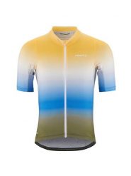 Craft Koszulka kolarska "ADV Endur Graphic" w kolorze żółto-niebiesko-oliwkowym rozmiar: L. Brązowe bluzki sportowe damskie Craft, l, bez wzorów, bez ramiączek. Za 173.99 zł.