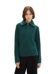 Tom Tailor Sweter w kolorze zielonym rozmiar: S. Zielone golfy damskie Tom Tailor, s, ze splotem, bez kołnierzyka. Za 114.98 zł.