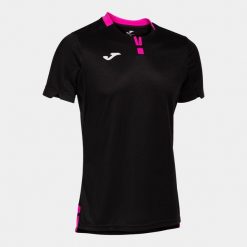 Koszulka tenisowa męska z krótkim rekawem Joma Ranking Short Sleeve T-Shirt. Czarne t-shirty męskie Joma, l, bez wzorów, bez kołnierzyka. Za 179.00 zł.