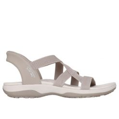 Sandały damskie Skechers Reggae Slim Stretch Flex. Brązowe sandały damskie Skechers, bez wzorów, bez obcasa. Za 259.99 zł.