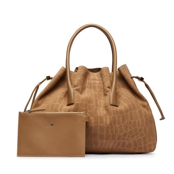 Torebka Elisabetta Franchi. Brązowe torebki klasyczne damskie Elisabetta Franchi, bez wzorów, bez dodatków. Za 3,789.99 zł.